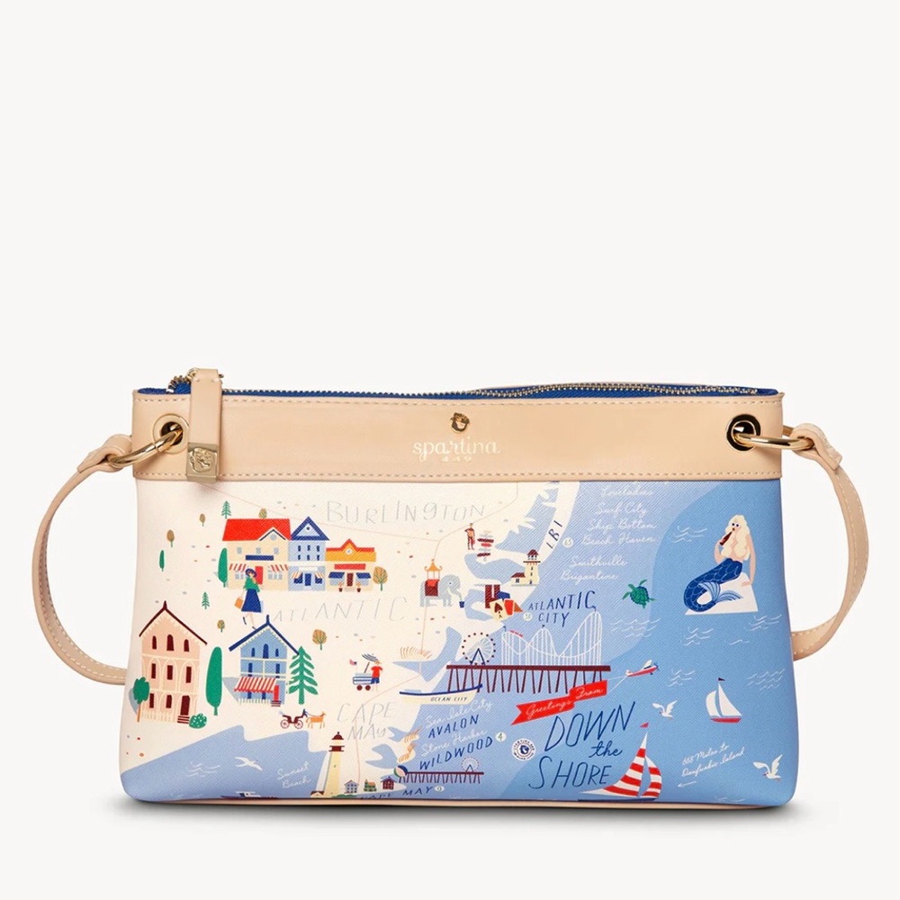 NJ Coastal Print Crossbody Bag